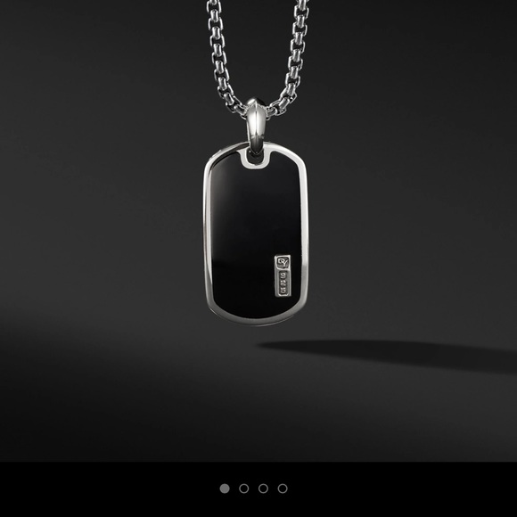 David Yurman Black Onyx a Dog Tag - Picture 2 of 2
